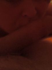 Photo 1, wife blowing huge sperm