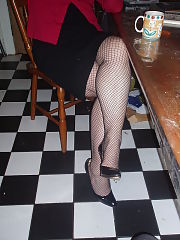Photo 1, mom flashing cunt fishnets