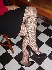 Photo 1, mom flashing cunt fishnets