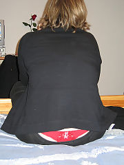 Photo 1, wife exposing panties pussy