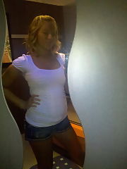 Photo 1, blondie teenager shows college