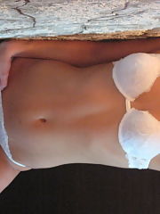 Photo 1, darkhaired white panties bra