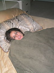 Brunette teenager shows