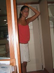 Photo 1, brunette teenager shows