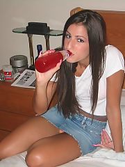 Photo 1, brunette teenager shows