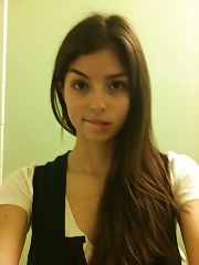Darkhaired teenager herself