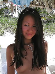 Oriental exposing public beach