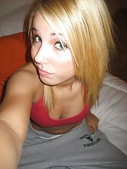 Photo 1, lighthaired shooting herself