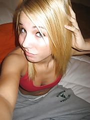 Photo 1, lighthaired shooting herself