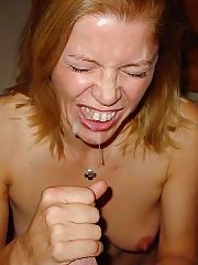 Photo 1, redhead sucking unshaved cock