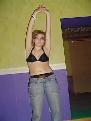 Photo 1, blond stockings undressing cam