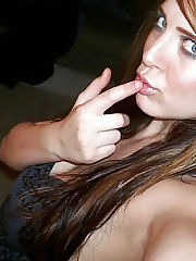 Photo 1, darkhaired blowing cock dildoing