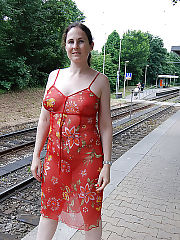 Mature milf flashes undresses