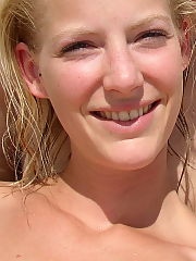 Lighthaired exposing huge tits