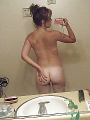 Teenager herself bathroom