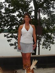 Busty mature milf showing