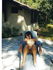 Photo 1, teen exposing unshaved pussy