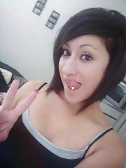 Blackhaired teenager herself