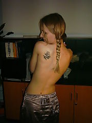 Photo 1, blonde skinny teenager teasing
