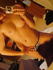 Photo 1, lighthaired teen herself mirror
