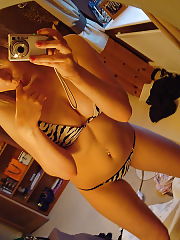 Photo 1, lighthaired teen herself mirror