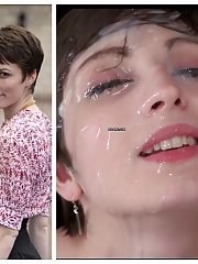 Photo 1, blackhaired wife dressed facials