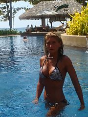 Busty blond milf vacation