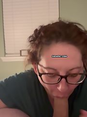 Photo 1, nerdy milf sucks prick