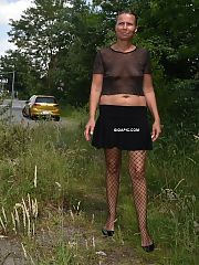 Photo 1, mature fishnet stockings public