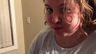 chubby bbw stuffs herself