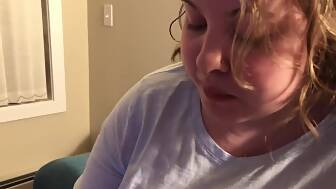 chubby bbw stuffs herself