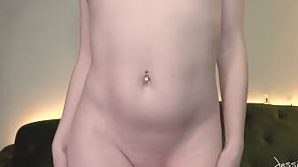 redhead joi undresses cums