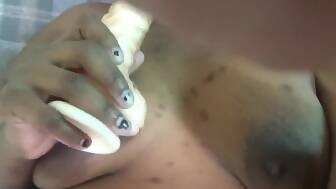 playing dildo