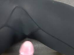 9 min - Darkhaired black yoga leggings