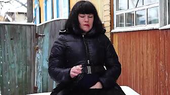 smoking outdoors christmas snow