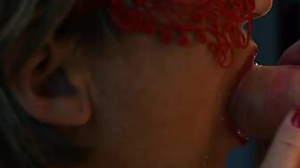milf masked sucks jizz