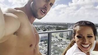 ripped fucks balcony