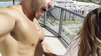 ripped fucks balcony