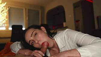 stepmom bang jizz throat