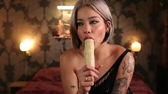 spanking backside deepthroat toy