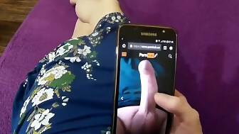 pov milf wanking watching