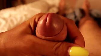 pov handjob big jizz