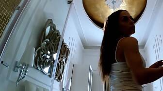 blackhaired milf white dress