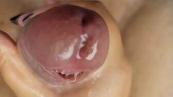 bj jizz mouth handjob