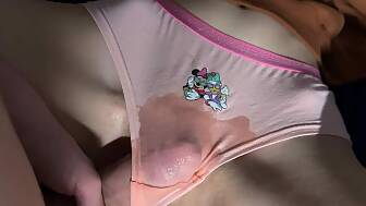 cunt stroking cum panties