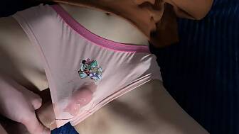 cunt stroking cum panties