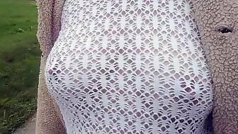 bra walking fishnet