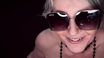 blond mature glasses cumshot