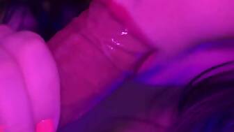 closeup blow sperm throat