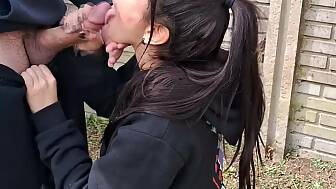 blowjob brunette park